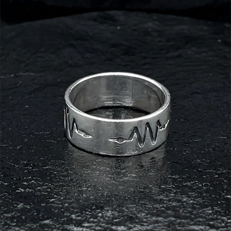 Prsten stříbrný - kruh - hadi