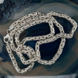 Řetízek  stříbrný  - Královský vzor hranatý