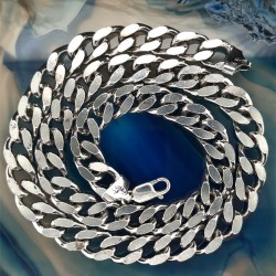 Řetízek stříbrný - pancer hrubý - rhodium