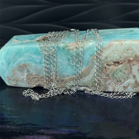 Řetízek stříbrný - pancer - rhodium