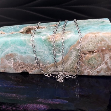 Řetízek stříbrný - anker - rhodium