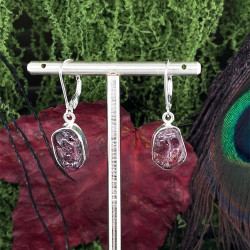 Náušnice stříbrné - almandin drúza