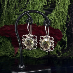 Náušnice stříbrné - Citrín