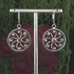 Náušnice stříbrné - Slunce citrín