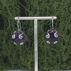 Náušnice stříbrné - Ametyst