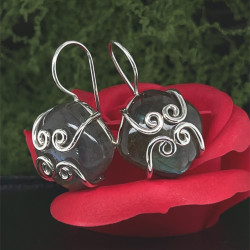 Náušnice stříbrné - Labradorit