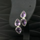 Náušnice stříbrné - Kapky  ametyst