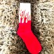 Moto ponožky - bílo červené plameny