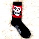 Moto ponožky - černo červené - lebka