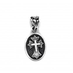 Přívěsek stříbrný - Kříž - medailon