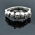 Prsten stříbrný - malé lebky