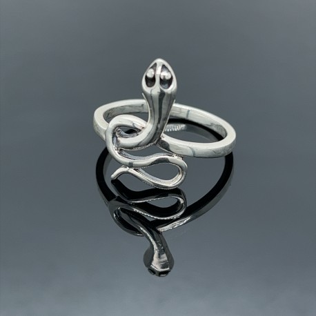 Prsten stříbrný -  Had propletený