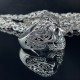 Prsten stříbrný - Lebka - ornament