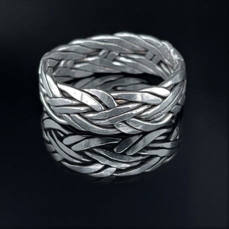 Prsten stříbrný - pletený