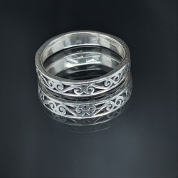 Prsten stříbrný -  Kruh girlandy