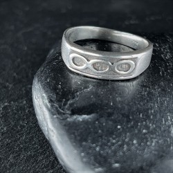 Prsten stříbrný -  Kruh ornament 3 ovály