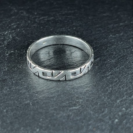 Prsten stříbrný - kruh - egejský ornament