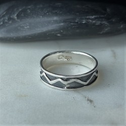 Prsten stříbrný -  Kruh vlnky