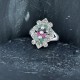 Prsten starostříbrný - smaragd, rubín, onyx, markazit