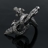 Prsten stříbrný - propletený drak