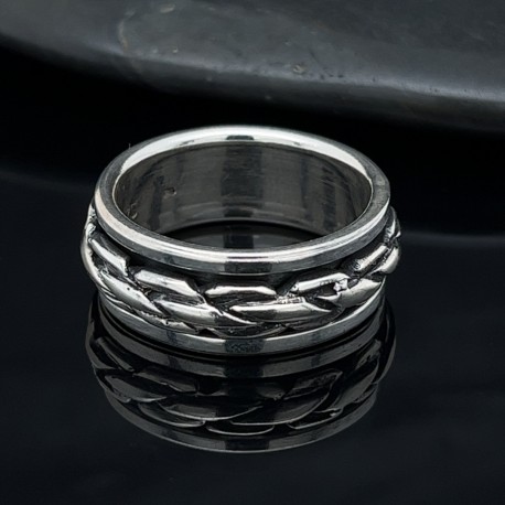 Prsten stříbrný -  Kruh točící se vnitřní kruh
