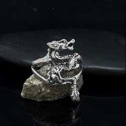 Prsten stříbrný - drak malý