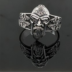 Prsten stříbrný - Vikingská hlava